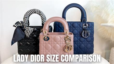 lady dior medium size measurement|Lady Dior mini vs small.